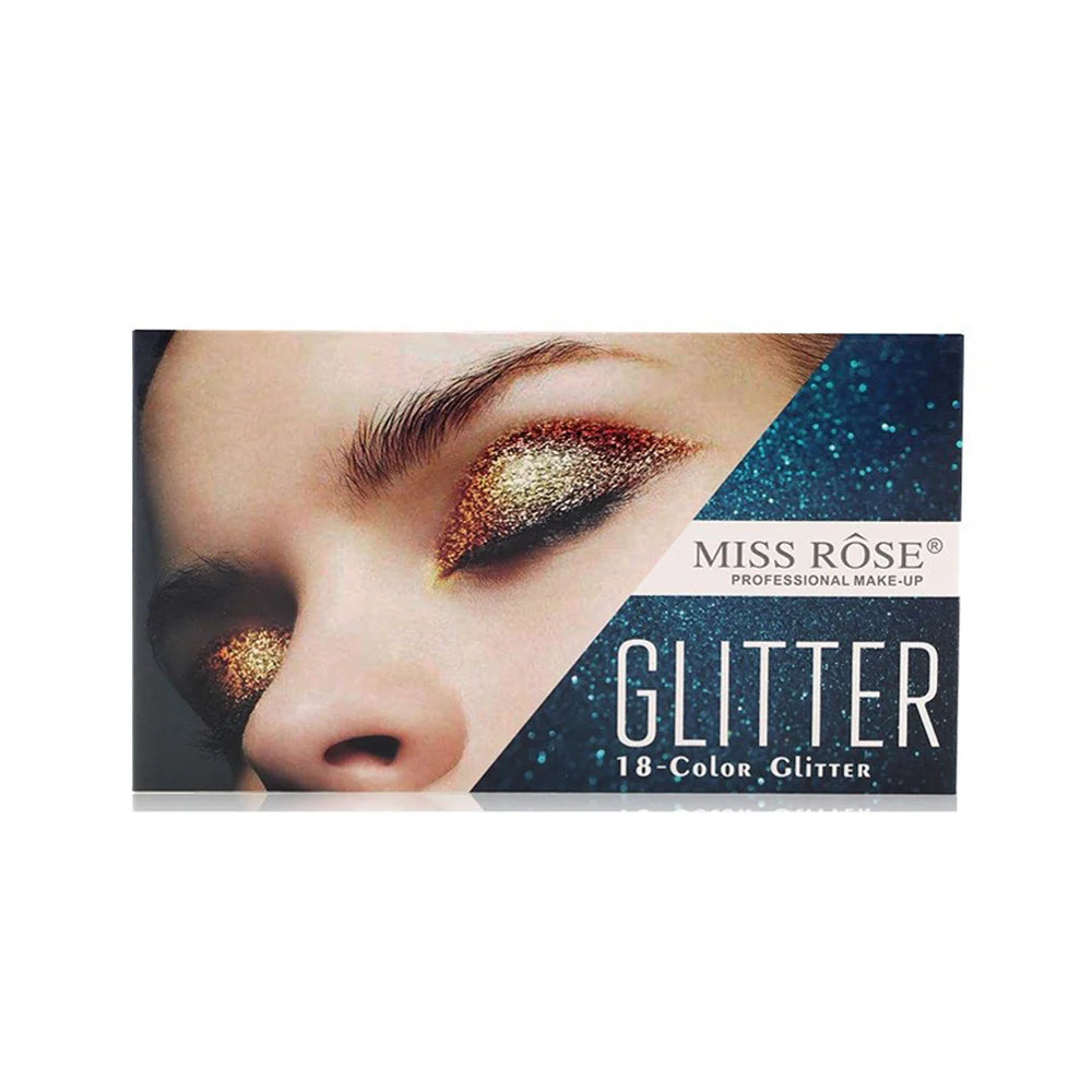 Miss Rose 18-Color Sequin Glitter Eyeshadow Palette