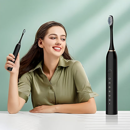 Electric Ultrasonic Toothbrush Six Speed Mode Home Soft Hair USB Charging Waterproof Adult Tooth Cleaner Automatic Couple Set