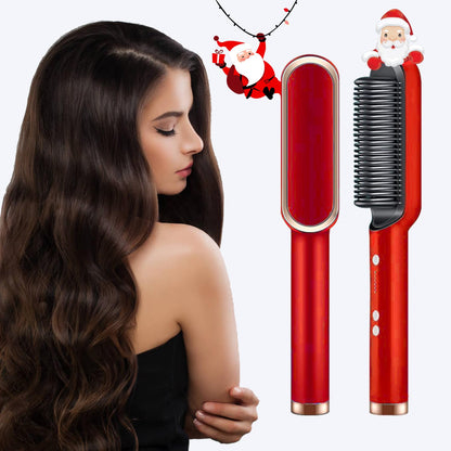 Electric Straightening Hair Brush Straightener Curler Heating Styling Comb