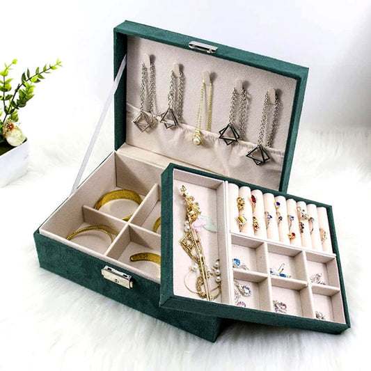 Large Jewellery Organizer Box for Women – PU Leather Storage Case with Lock – Classic Style – All Season