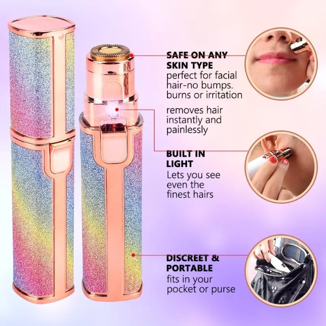Hair remover Rechargeable Facial Hair Removal Machine For Women Painless Epilator Trimmer for Women/Girls, 2 in 1 Facial Razor Painless Eyebrow Removal Shaver