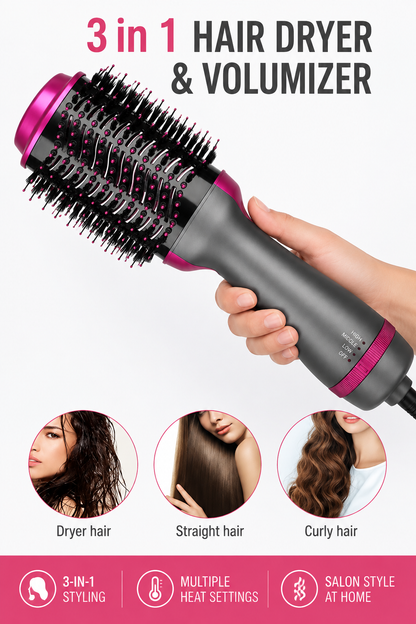 One Step 3 in 1 Hair Dryer & Styler | Hair Dryer Brush | Hot Air Brush | Hair Volumizer